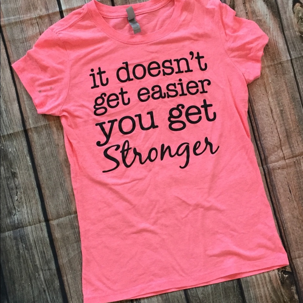 Bright pink workout T-shirt fitted Large - Picture 1 of 3